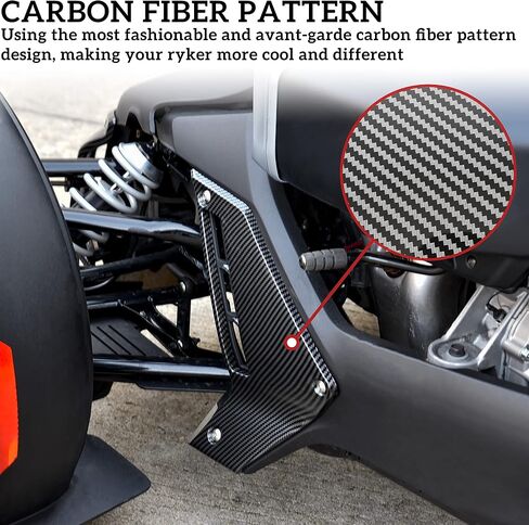 SAUTVS Carbon Fiber Pattern Lower Fairing Panels for Can Am Ryker, Carbon Fiber Pattern Lower Panels Fairing Pads Protector Trim Cover for Can Am Ryker 600 900 Sport Rally Models Accessories (2PCS) in Saudi Arabia