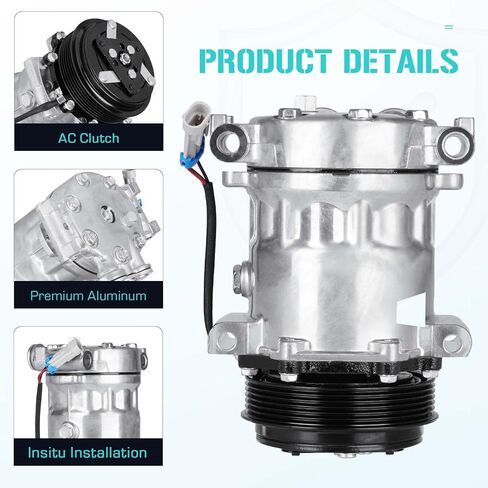 AC Compressor with Clutch Fit for Chevrolet/GMC C/K 1500 2500 3500 1996-1999, Tahoe Yukon 1996-2000, Blazer P30 S10 P3500 1996-1998, Fit for Isuzu Hombre 1997-1998 in Saudi Arabia