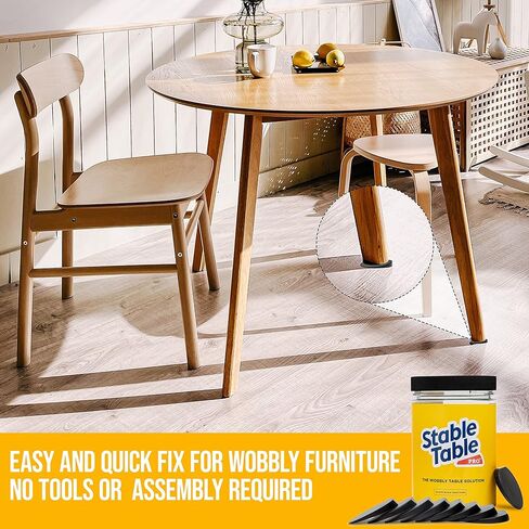 طاولة ثابتة - أرجل طاولة مطعم سوداء 100 حافة إسفينية لتسوية الأثاث الفاخر، حشوات طاولة المطاعم، تحسين المنزل بنفسك - نسيج من النوع المطاطي، ثابت، غير قابل للانزلاق، أبواب، طاولات والمزيد in Kuwait