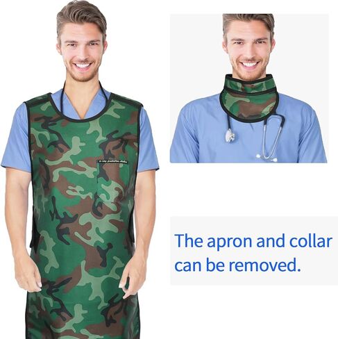 Lead Apron for X-rays - 0.5mmpb Lead Protection with Thyroid Collar Lightweight Dentist x-ray Shield （Adult） in Kuwait