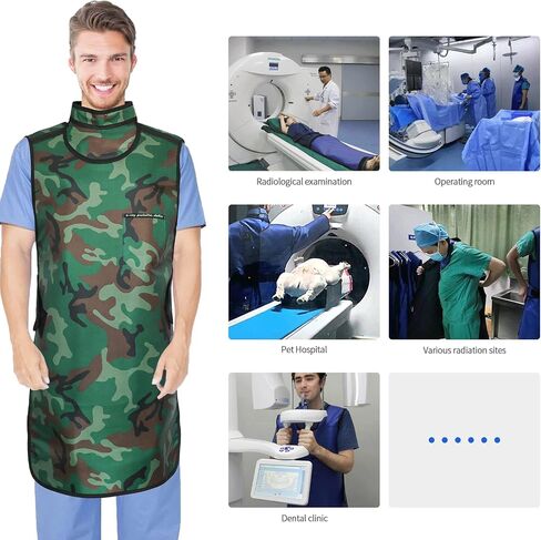 Lead Apron for X-rays - 0.5mmpb Lead Protection with Thyroid Collar Lightweight Dentist x-ray Shield （Adult） in Kuwait