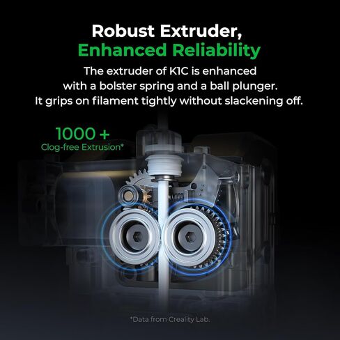 Creality K1C 3D Printer, 2024 New Version 600mm/s High-Speed Auto Leveling Clog-Free Robust Direct Extruder K1 Upgrade 3D Printer with AI Camera 300°C Printing Support Carbon Fiber Filaments in Saudi Arabia