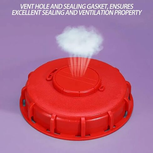 IBC Tote Lid Cover IBC Tote Lid Cap 163mm IBC Tank Water Liquid Tank Cap with Vent Hole for Chemical, Food, Industries Storage 275-330 Gallon Plastic Drum (Red) in Saudi Arabia