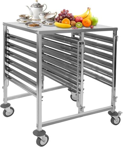 Bakers Rack, 2x6 Tiers Commercial Bakery Bun Pan Rack, Stainless Steel Sheet Pan Rack with Wheels & Top Table, Speed Cooling Storage Rack for Kitchen Restaurant,29.3" Lx21.6 Wx37.2 H in Kuwait