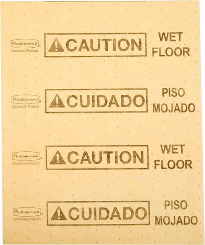 Rubbermaid Commercial Over-the-Spill Pad Station, Medium, Highly Absorbent, Slip-Resistant, "Caution Wet Floor", Yellow (FG425300YEL) in Saudi Arabia