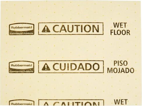 Rubbermaid Commercial Over-the-Spill Pad Station, Medium, Highly Absorbent, Slip-Resistant, "Caution Wet Floor", Yellow (FG425300YEL) in Saudi Arabia