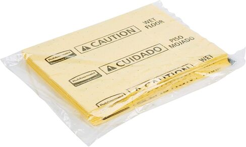 Rubbermaid Commercial Over-the-Spill Pad Station, Medium, Highly Absorbent, Slip-Resistant, "Caution Wet Floor", Yellow (FG425300YEL) in Saudi Arabia