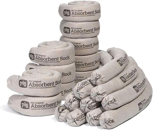 New Pig Original Absorbent Sock - 12 Socks - 3" x 42" - Absorbs up to 64 oz per Sock - PIG237 in Kuwait