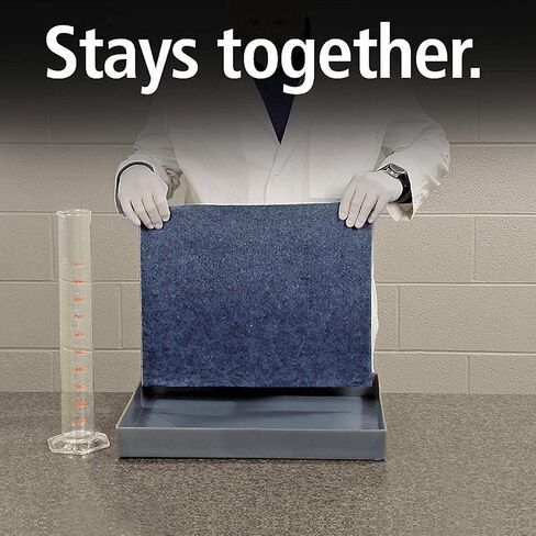 New Pig Absorbent Mat Pads | 100 Oil Spill Mats | 15" x 19" Perforated Pads | Each Pad Absorbs 30 oz | Total Absorbency is 24 Gallons | Heavyweight | PMB30123 in Saudi Arabia