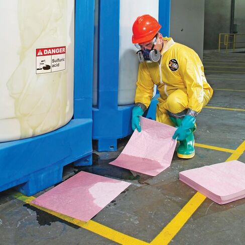New Pig Hazmat Chemical Absorbent Mat Pads - 200 Pads per Bag - 15" W x 20" L - Absorbs up to 14 oz. per Pad - MAT302 in Kuwait