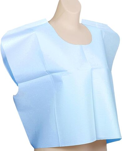 Avalon Standard Capes, White (Pack of 100) ― Tissue/Poly/Tissue ― Short-Sleeve, Open-Back Exam Capes ― Short, Disposable Medical Gowns ― Standard Size (30" x 21") ― Latex-Free Medical Supplies (911) in Saudi Arabia