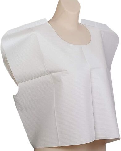 Avalon Standard Capes, White (Pack of 100) ― Tissue/Poly/Tissue ― Short-Sleeve, Open-Back Exam Capes ― Short, Disposable Medical Gowns ― Standard Size (30" x 21") ― Latex-Free Medical Supplies (911) in Saudi Arabia