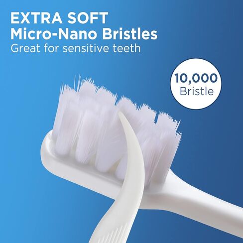 Extra Soft Toothbrushes for Adults, with 10000 Micro Nano Bristles, for Sensitive Teeth and Gum Recession (Compact Head, 6 Count) in Saudi Arabia