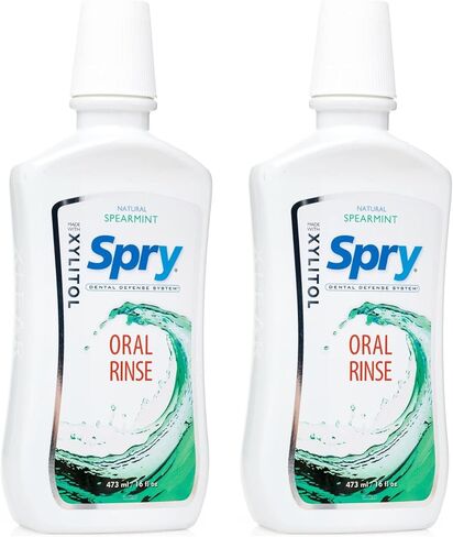 Spry Xylitol Oral Rinse, Spearmint - 16 fl oz (Pack of 2) in Saudi Arabia