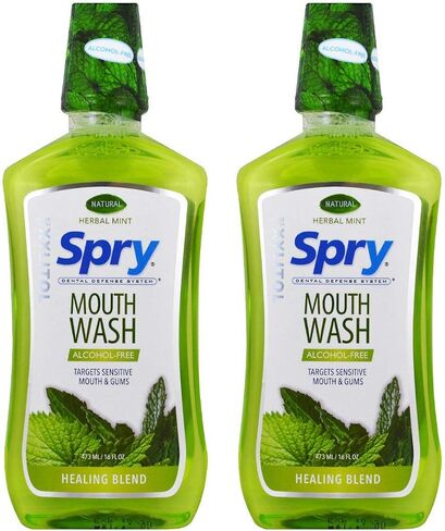 Spry Xylitol Oral Rinse, Spearmint - 16 fl oz (Pack of 2) in Saudi Arabia