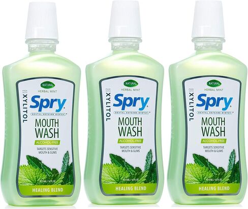Spry Xylitol Oral Rinse, Spearmint - 16 fl oz (Pack of 2) in Saudi Arabia