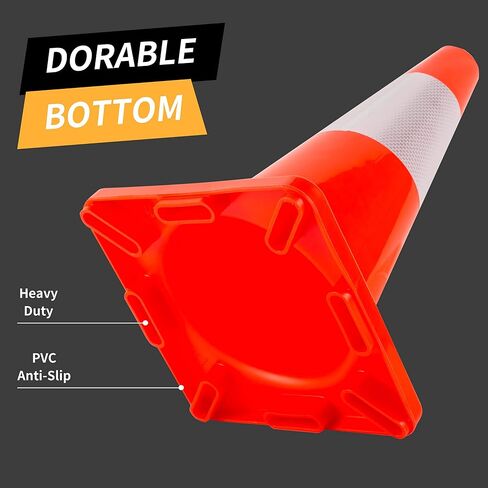 Traffic Cones 28 inch Orange 8 Pack Heavy Duty Safety Cones with Reflective Collars Fit Parking Lot,Driveway Road Traffic Control Construction Cones in Saudi Arabia