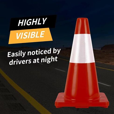 Traffic Cones 28 inch Orange 8 Pack Heavy Duty Safety Cones with Reflective Collars Fit Parking Lot,Driveway Road Traffic Control Construction Cones in Saudi Arabia