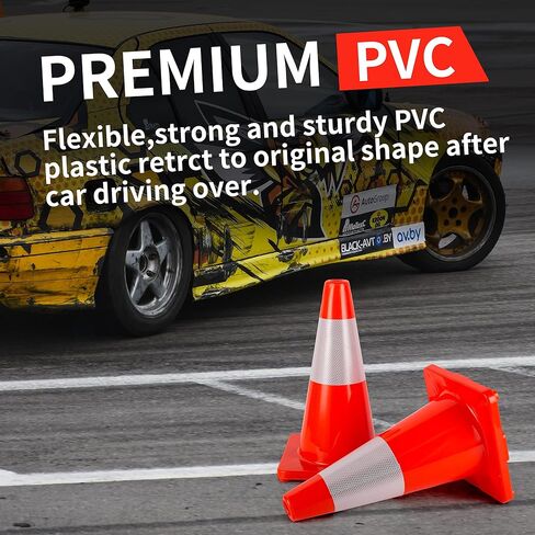 Traffic Cones 28 inch Orange 8 Pack Heavy Duty Safety Cones with Reflective Collars Fit Parking Lot,Driveway Road Traffic Control Construction Cones in Saudi Arabia