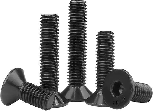 35PCS Grade 10.9 Alloy Steel Flat Head Hex Socket Cap Screws Bolts, Metric M8 x 16/20/25/30/40mm Allen Head Hex Drive Machine Screws Set with Hex Key, Black Oxide, Fully Threaded Pitch : 1.25mm in Kuwait