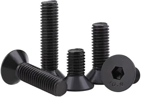 35PCS Grade 10.9 Alloy Steel Flat Head Hex Socket Cap Screws Bolts, Metric M8 x 16/20/25/30/40mm Allen Head Hex Drive Machine Screws Set with Hex Key, Black Oxide, Fully Threaded Pitch : 1.25mm in Kuwait