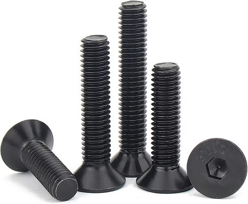35PCS Grade 10.9 Alloy Steel Flat Head Hex Socket Cap Screws Bolts, Metric M8 x 16/20/25/30/40mm Allen Head Hex Drive Machine Screws Set with Hex Key, Black Oxide, Fully Threaded Pitch : 1.25mm in Kuwait