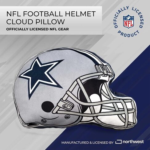 وسادة قطيفة فائقة النعومة لكرة القدم من Northwest NFL Helmet - 16 بوصة - وسائد مزخرفة للأريكة أو غرفة النوم - مثالية ليوم اللعبة (دالاس كاوبويز - أزرق) in Saudi Arabia