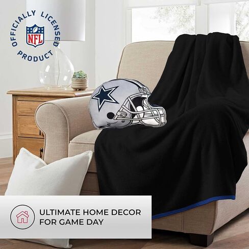 وسادة قطيفة فائقة النعومة لكرة القدم من Northwest NFL Helmet - 16 بوصة - وسائد مزخرفة للأريكة أو غرفة النوم - مثالية ليوم اللعبة (دالاس كاوبويز - أزرق) in Saudi Arabia