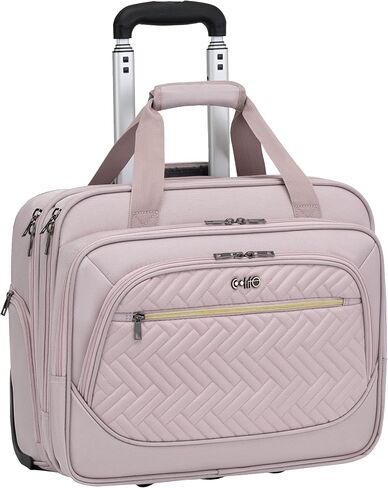Coolife Rolling Laptop Briefcase Bag 17.3 Inch Laptop Case Roller Computer Bag with Wheels Mobile Office Laptop Bag in Saudi Arabia