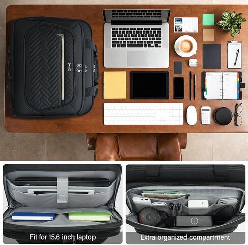 Coolife Rolling Laptop Briefcase Bag 17.3 Inch Laptop Case Roller Computer Bag with Wheels Mobile Office Laptop Bag in Saudi Arabia