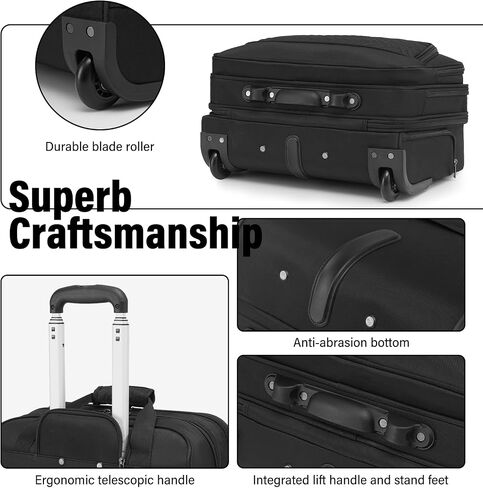 Coolife Rolling Laptop Briefcase Bag 17.3 Inch Laptop Case Roller Computer Bag with Wheels Mobile Office Laptop Bag in Saudi Arabia