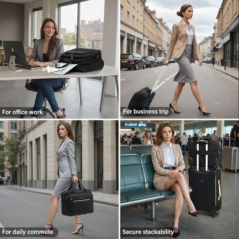Coolife Rolling Laptop Briefcase Bag 17.3 Inch Laptop Case Roller Computer Bag with Wheels Mobile Office Laptop Bag in Saudi Arabia