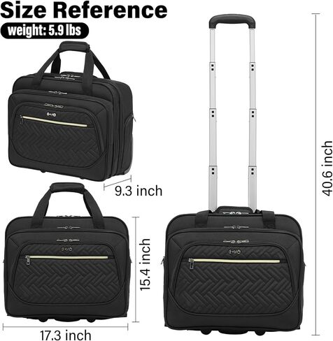 Coolife Rolling Laptop Briefcase Bag 17.3 Inch Laptop Case Roller Computer Bag with Wheels Mobile Office Laptop Bag in Saudi Arabia