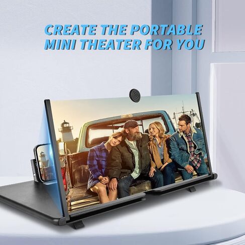 18 inch Foldable Phone Screen Magnifier,HD Mobile Phone Screen Amplifier Gift for Older Kids 3D Movie Video Enlarger with Pull Design and Stand Holder Eye Protection for All Smartphone-Black in Saudi Arabia