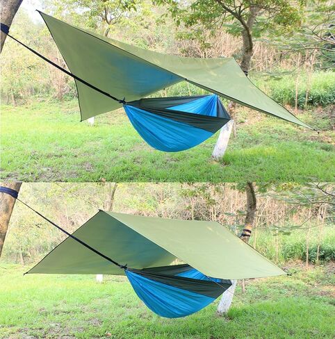 WoneNice 10 x 13 Ft Camping Hammock Tarp, Waterproof Windproof Lightweight Durable Rainfly Shelter. Perfect Tent Tarp for Backpacking, Hiking, and Travel in Kuwait