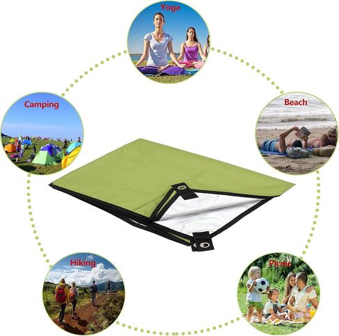 WoneNice 118 x 118 inches Camping Tarp for Tent, Tent Footprint, Sun Tarp, Ground Tarp, Insulated Thermal Silver Coating Survival Tarp for Beach, Car or Camping and Adventure in Saudi Arabia