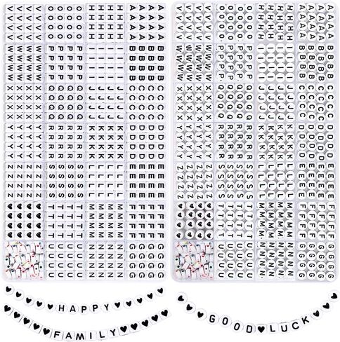 QUEFE 2940pcs Gold Letter Beads for Bracelets, 78 Styles Alphabet Beads with Colorful Heart Beads for Bracelets and Jewelry Making (4x7mm, White & Colorful & Gold) in Saudi Arabia