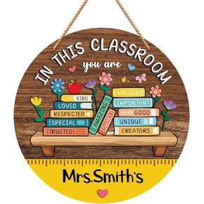 Welcome Sign for Classroom Door Decor Welcome to Our Classroom Door Hanger Wreath Teacher Door Sign Back to School Wall Hanging Decoration Teacher Supplies Teacher Appreciation Gifts in Kuwait