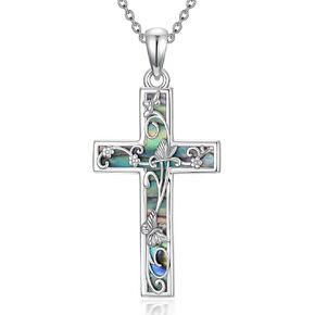 MISTBEE Hummingbird/Bee/Ladybug/Tree of Life/Butterfly/lrish Claddagh Necklace Cross Jewelry Gifts 925 Sterling Silver Cross Pendant Necklace for Women Girls in Kuwait