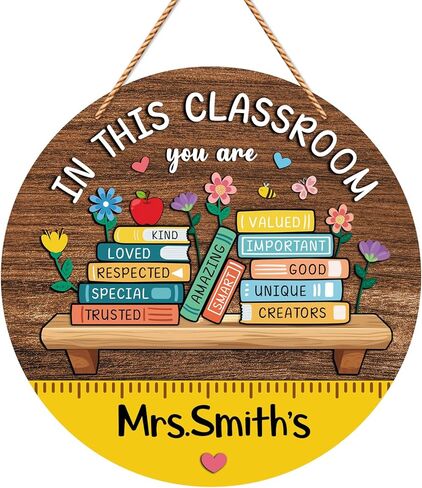 Welcome Sign for Classroom Door Decor Welcome to Our Classroom Door Hanger Wreath Teacher Door Sign Back to School Wall Hanging Decoration Teacher Supplies Teacher Appreciation Gifts in Kuwait