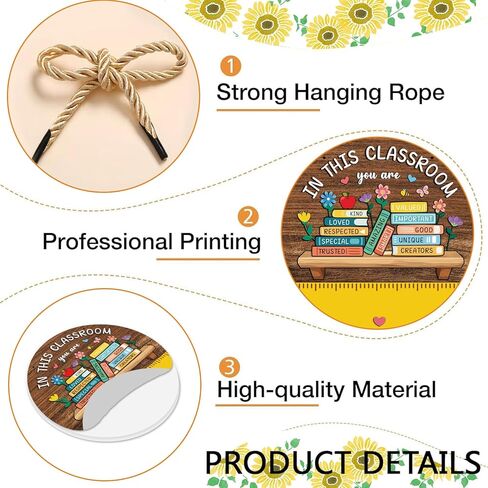 Welcome Sign for Classroom Door Decor Welcome to Our Classroom Door Hanger Wreath Teacher Door Sign Back to School Wall Hanging Decoration Teacher Supplies Teacher Appreciation Gifts in Kuwait