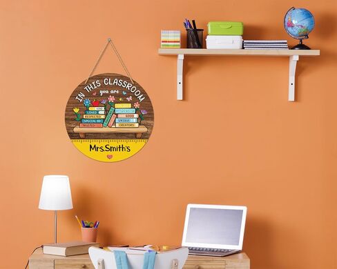 Welcome Sign for Classroom Door Decor Welcome to Our Classroom Door Hanger Wreath Teacher Door Sign Back to School Wall Hanging Decoration Teacher Supplies Teacher Appreciation Gifts in Kuwait