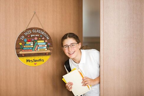 Welcome Sign for Classroom Door Decor Welcome to Our Classroom Door Hanger Wreath Teacher Door Sign Back to School Wall Hanging Decoration Teacher Supplies Teacher Appreciation Gifts in Kuwait