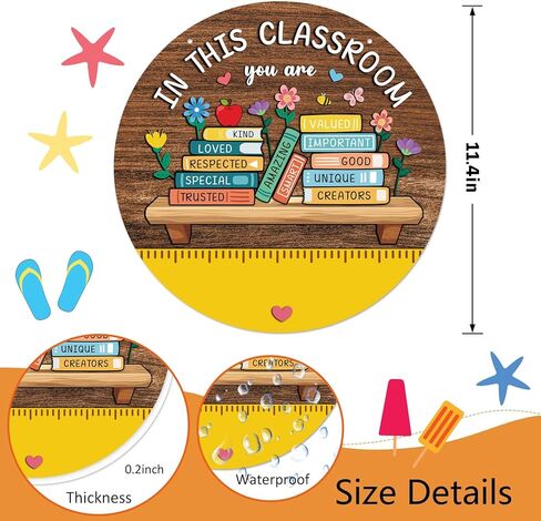 Welcome Sign for Classroom Door Decor Welcome to Our Classroom Door Hanger Wreath Teacher Door Sign Back to School Wall Hanging Decoration Teacher Supplies Teacher Appreciation Gifts in Kuwait