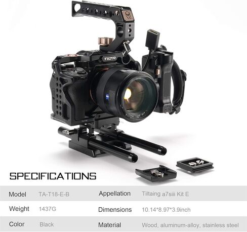 Tiltaing Camera Cage Kit E Compatible with Sony a7S III Camera | a7S III Pro Kit with Handles, NATO Rail | TA-T18-E-B (Black) in Kuwait