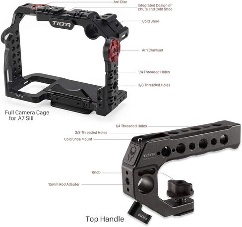 Tiltaing Camera Cage Kit E Compatible with Sony a7S III Camera | a7S III Pro Kit with Handles, NATO Rail | TA-T18-E-B (Black) in Kuwait