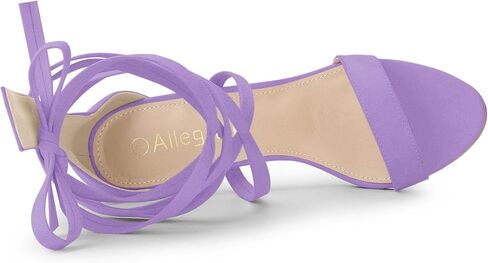 Allegra K Women Faux Suede Open Toe Stiletto Heel Lace Up Sandals | Strappy design. ABS heel. Open toe. Lace up. Stiletto heel. Office, Party, Evening, Dating. 3 3/4 inch height in Saudi Arabia