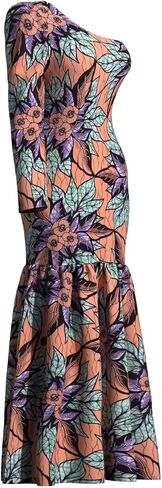 iooiooi Womens Prom Party One-Shoulder Dashiki Mermaid Dress African Evening Gown in Kuwait