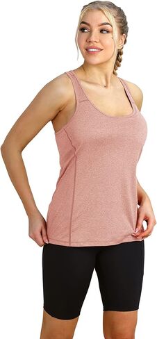 قمصان بدون أكمام للتمرين من icyzone مع حمالة صدر مدمجة - قمصان رياضية لليوجا بظهر Racerback للسيدات، قمصان رياضية للجري in Kuwait