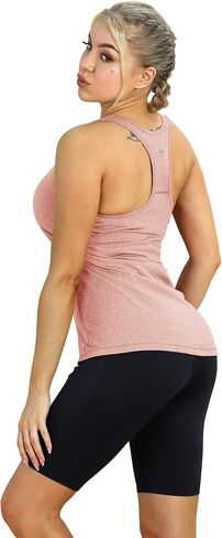 قمصان بدون أكمام للتمرين من icyzone مع حمالة صدر مدمجة - قمصان رياضية لليوجا بظهر Racerback للسيدات، قمصان رياضية للجري in Kuwait